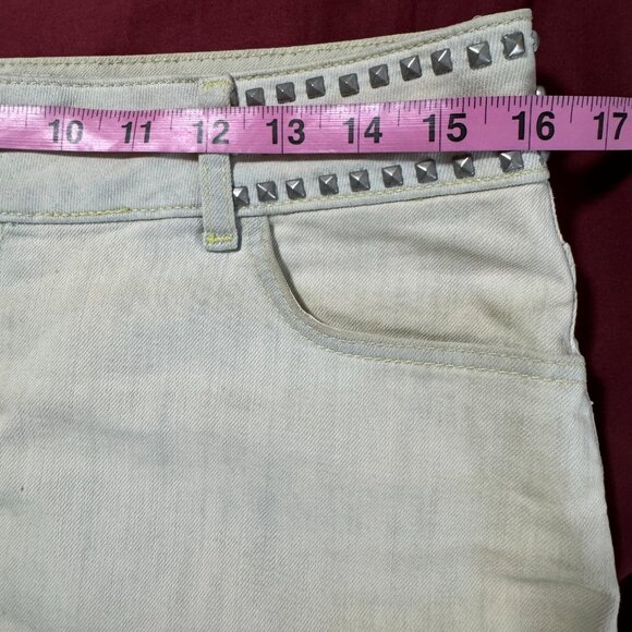 Axara Paris Denim Studded Mini Skirt size 40 (US 8) read notes - Picture 6 of 14